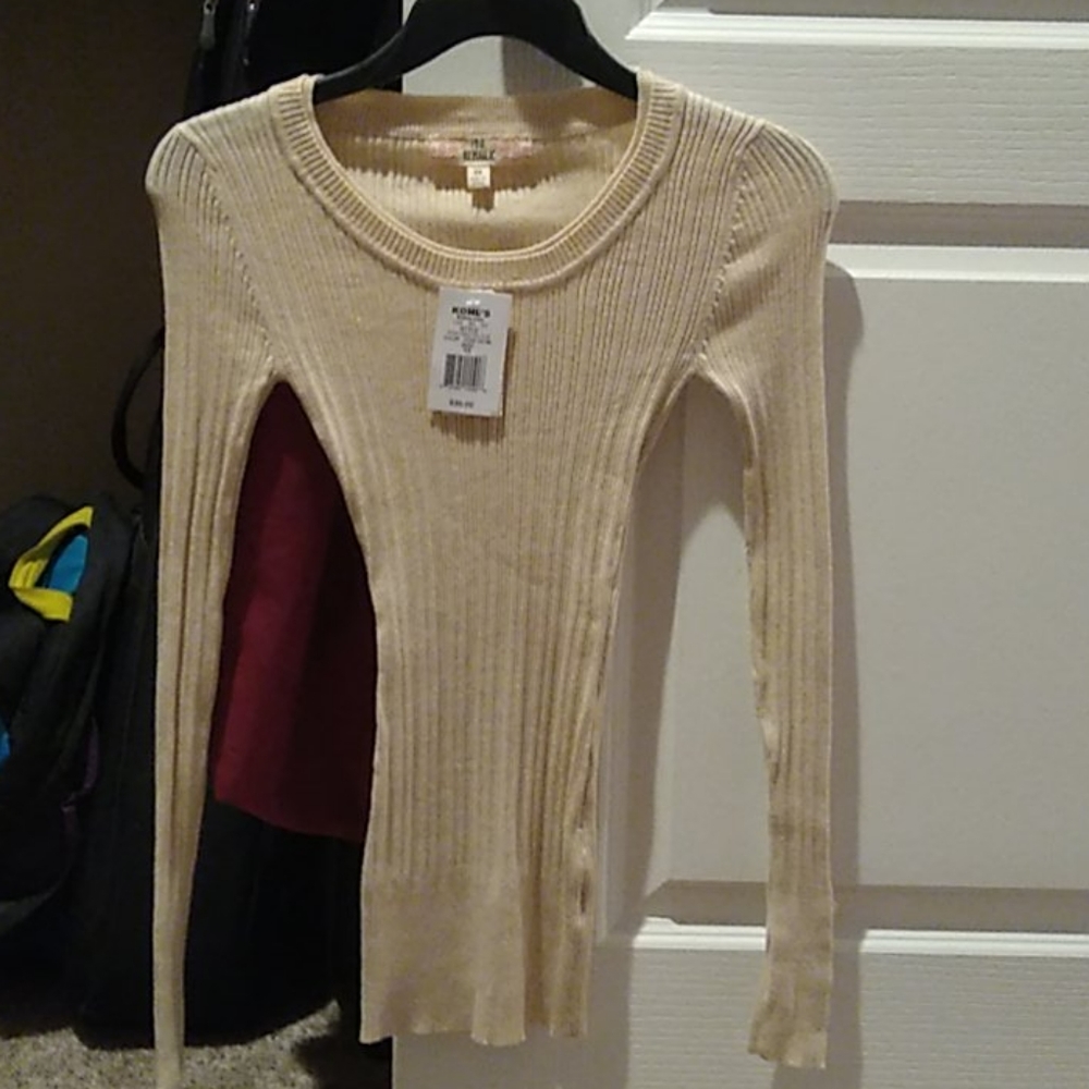 Cream Body Con Long Sleeve